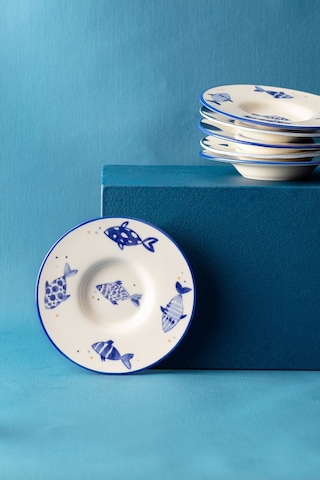 Madame Coco Luxe Poisson 6'lı Çay Tabağı Seti Cayt000000000713x13x2 Cm-mavi