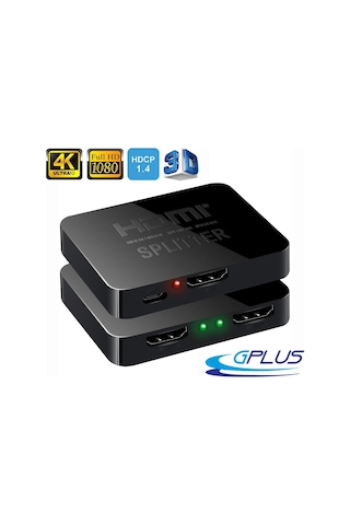 Gplus 4Khd102M Hdmi 2 Port 4K Ultra Hd 2160P Hdcp Mini Splitter