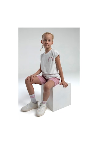 Rolypoly Kız Çocuk Beyaz Bermuda Takım 5274-47651 Beyaz