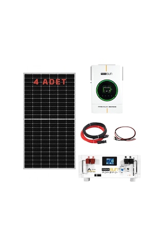 Bağ Bahçe Karavan İçin Lityum Akülü Hazır Paket Solar Güneş Enerji Sistemi Paket 7