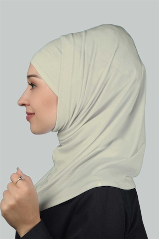 Altobeh İkili Set Pratik Eşarp Hazır Türban ve Hijab Tesettür Bonesi - Krem