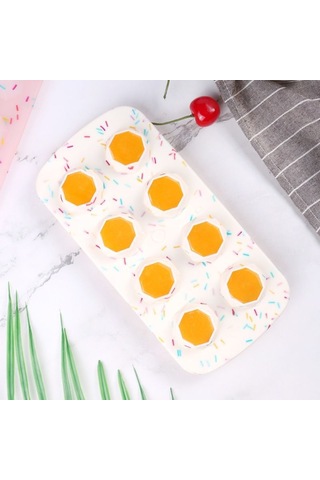 Yystore Yaratıcı Diy Mutfak Buz Kalıbı Yarı Dairesel Buz Küpü Buz Kalıbı Kırmızı