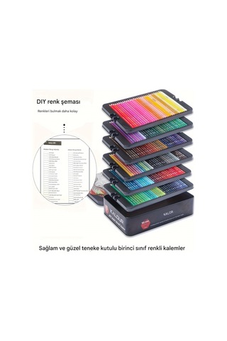 180 Renkli Profesyonel Sulu Boya Kalem Seti, Suluboya Kalemleri, Hediye Kalem Seti, Yüksek Pigment