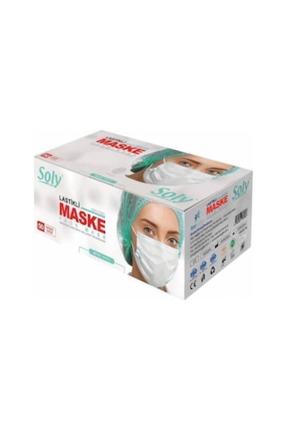 400 Adet Üç Katlı Lastikli Burun Telli Maske