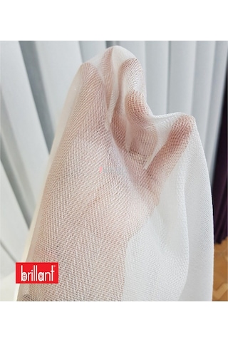 Brillant Ütü İstemez Ağır Gramajlı Kırışmaz Balık Sırtı Desen Tül Perde