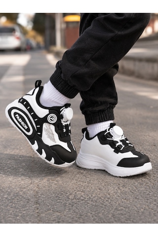 Mini Bonito Erkek Çocuk Mekanizmalı Sneaker Spor Ayakkabı Şık Ve Pratik Günlük Kullanım Beyaz