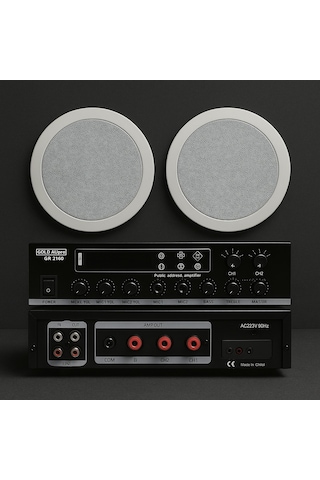 Luxury, 2 Adet Hoparlör 1 Adet Anfi, Asma Tavan Ses Sistemi, Alçıpan Tavan Ses Sistemi, Mağaza Ses Sistemi