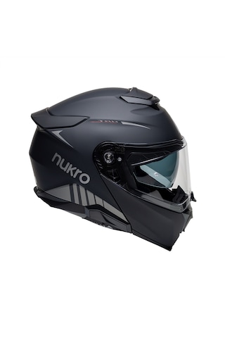 Nukro 937-sv Çene Açılır Motosiklet Kaskı Mat Siyah