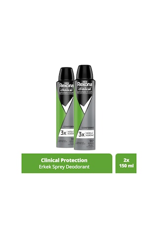 Rexona Men Clinical Protection Erkek Sprey Deodorant 2 x 150 ML