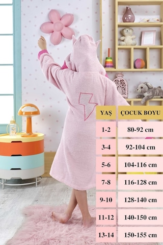 Ely Parker Kız Çocuk Bornozu, Pamuklu, Kapüşonlu, Süperkahraman Hero, Bebek 0 14 Yaş Elyprkr00978 Açık Pembe