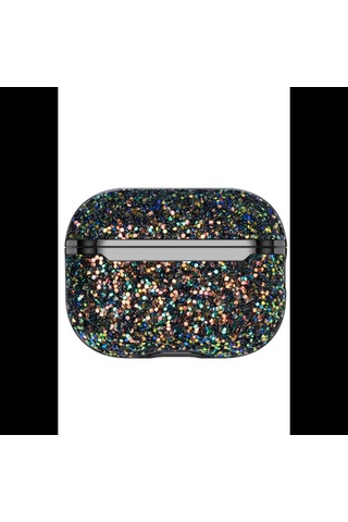 Onegif Apple Uyumlu AirPods 3 3.nesil Bright Simli AirPods Kapak - Siyah