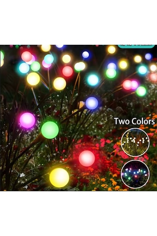 Solar 8 Top Çok Renkli Ateş Böceği Led Bahçe Aydınlatma Solar Bahçe Süsü Çok Renkli