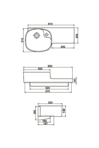 Cerastyle Turkuaz Harmony Etajerli Lavabo 65 CM