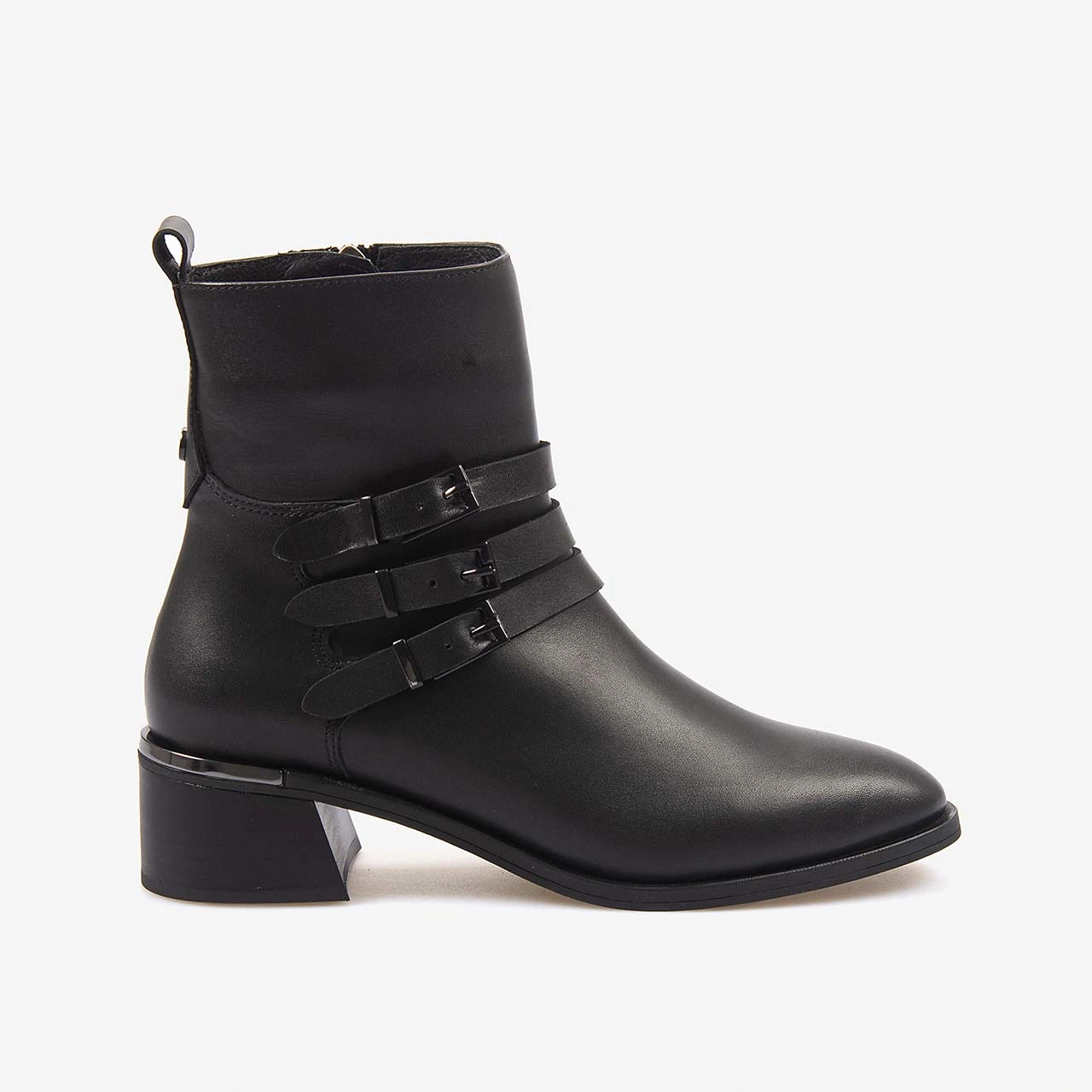 Kemal Tanca Hakiki Deri Topuklu Kadın Bot 26-103558k Siyah