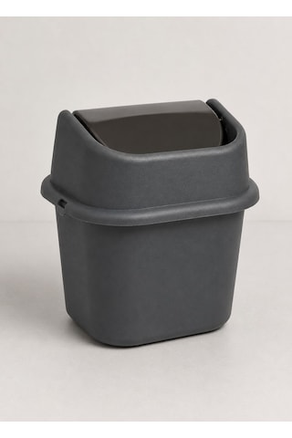 Çöp Yut Tezgah Üstü Çöp Kovası 3 L - Antrasit Mutfak Banyo Sallanır Kapak Mini Çöp Kutusu