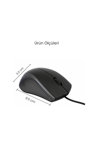 Concord Usb Kablolu 3d Optik Mouse 3 Tuş, Yüksek Dpı Hassasiyetli Bilgisayar Mouse C29mousegri