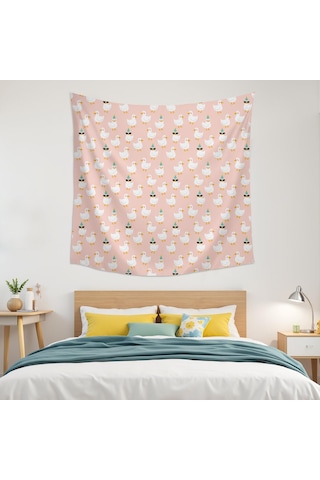 Noel Desenli 59x59 İnç Kare Duvar Halısı, Oturma Odası, Yatak Odası Ve Genç Odası İçin-a178