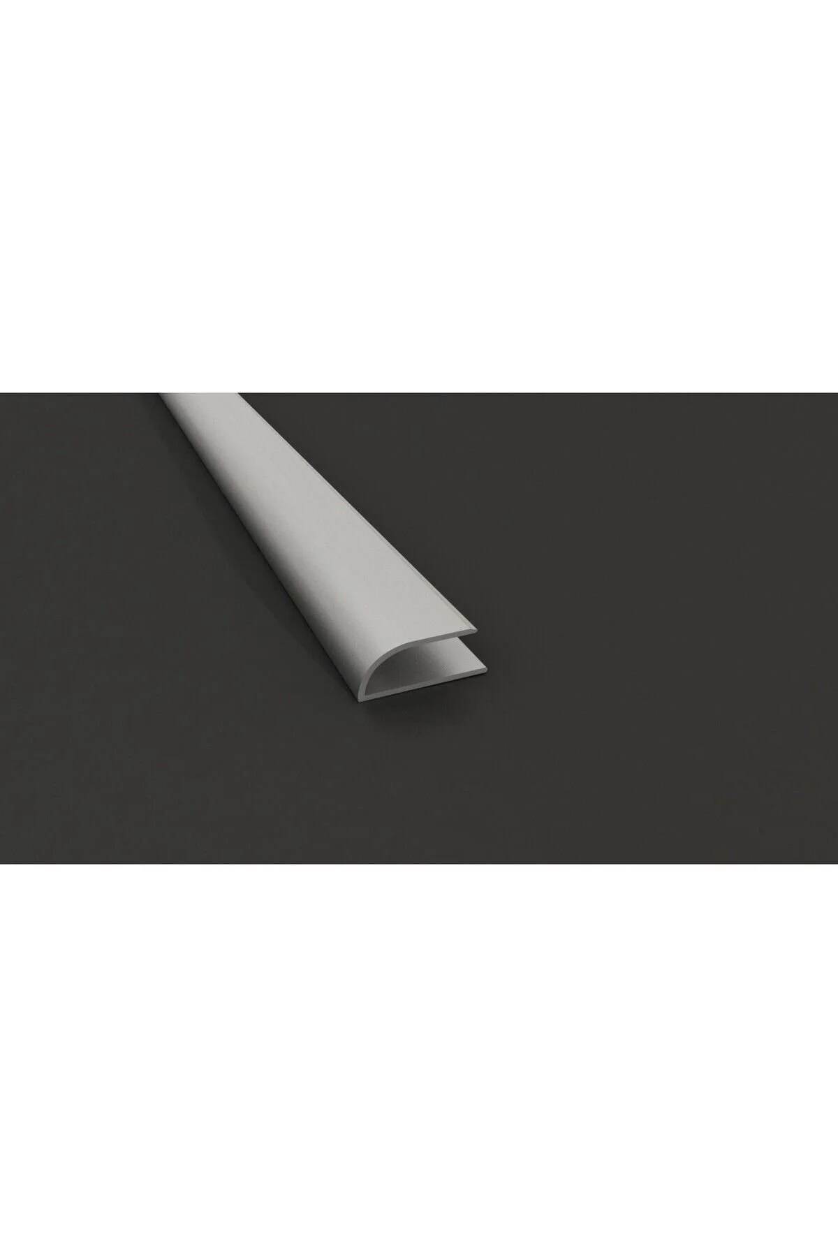 Alüminyum Oval U 10mm Parke Bitim Profili Çıtası Gri 90 Cm