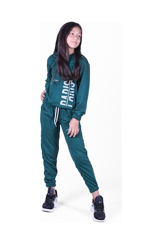 Fyk Kids Love Cıty Fermuarlı Kız Eşofman Takımı Haki Yeşil Haki