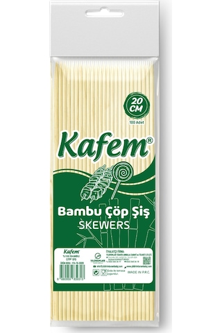 Kafem Bambu Çöp Şiş 20 CM 100 Lü x 50 Paket