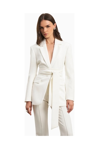 United Colors Of Benetton Because Of Alice Classic Blazer With Belt Klasik Blazer Kadın Ceket Beyaz M