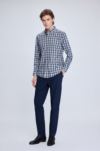 Hatemoğlu Lacivert Slim Fit Kareli Düğmeli Yaka Uzun Kollu Pamuklu Gömlek 19151010014a 410 1964073 Lacivert