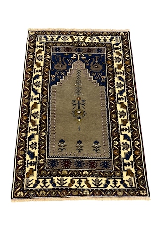 El Dokuma Sıfır Yahyalı Seccade 83x125 Kök Boya %100 Yün Namazlık Renkli