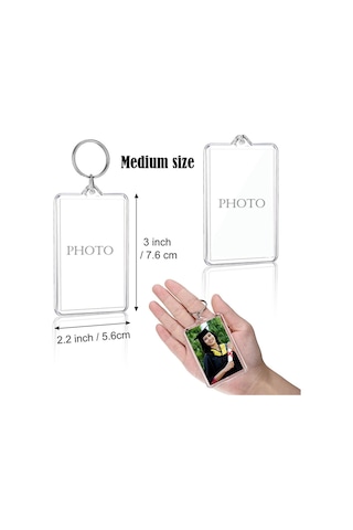 Gatherco Resimli Anahtarlıklar Fotoğraf Çerçevesi Anahtarlık Kolye Fotoğraf Hatırası Dekoratif Toka Kendin Yap Hediye Anahtarlık