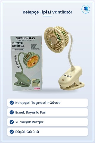 Kelepçe Tipi Küçük El Vantilatör Taşınabilir Esnek Boyunlu Klipsl