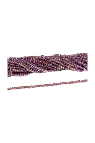 4 Mm Açık Mürdüm Basık Kristal Cam Boncuk 1 Dizi - 110 Adet