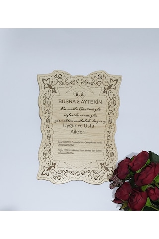 Hdrlazerdizayn Ahşap Düğün Davetiyesi