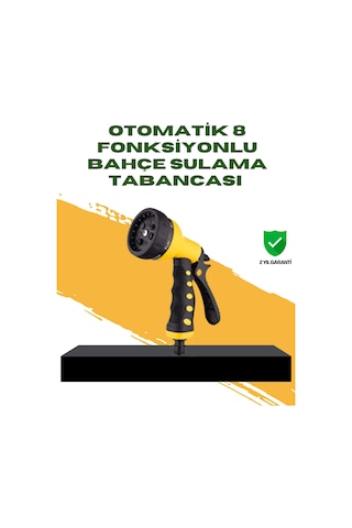 Bahçe Sulama Tabancası Hortum Ucu 8 Fonksiyonlu Ayarlanabilir