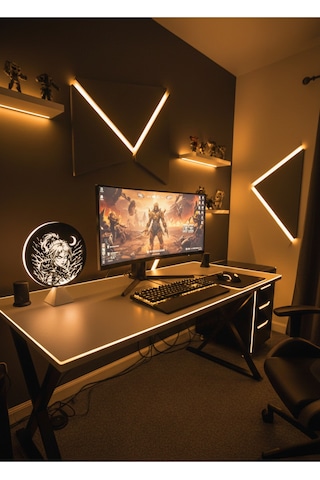 Valorant Jett Ajan Halka Led Işıklı Masa Gece Lambası Gamer Oyun Odası Dekor Hediye Adaptör Dahil Beyaz