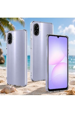 Samsung Galaxy A07 İle Uyumlu Kılıf Şeffaf Kamera Korumalı 3d