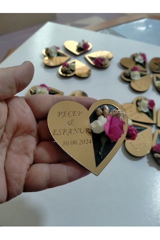 Magnet Kalpte Açan Çiçek Modeli Kişiye Özel