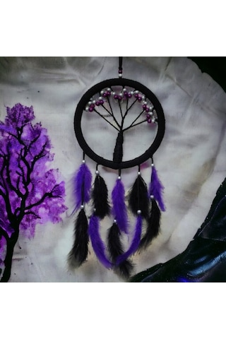 Mor İncili Hayat Ağacı Dream Catcher Diğer