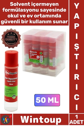 Yapıştırıcı Ofis Okul Kağıt Hobi Su Bazlı Şeffaf Solvent İçermez Yıkanabilir Sıvı Yapıştırıcı 50 Ml
