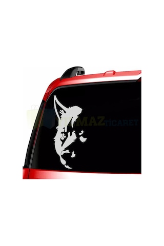 Türk Bozkurt Kurt Silüeti Cam Oto Sticker Etiket Yapıştırma