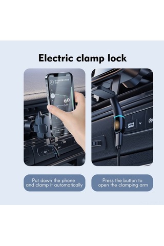 Dancemonkey 15w Kablosuz Araç Şarj Cihazı - Hızlı Sıkıştırmalı Hava Menfezi Telefon Tutucu İphone/huawei/samsung Uyumlu Siyah Siyah