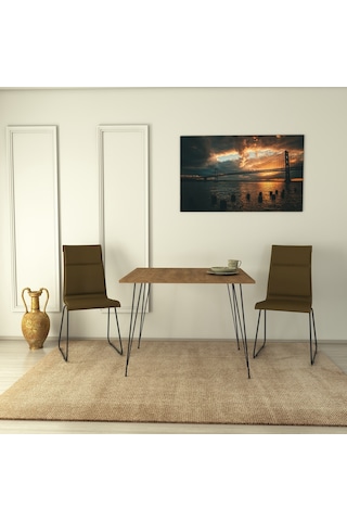 Pasific Home Sandalf Metal Ayaklı Mutfak Masası Kare 90x90 Parlak Beyaz