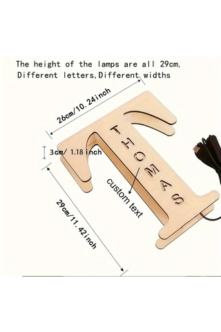 Willowhaven C Zouwıı Kişiselleştirilmiş Led Duvar Gece Lambası Özel İsim Tarih Usb Güçlü Yatak Odası Dekoru Hediye Ahşap