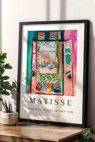 Henri Matisse The Open Window Çerçeveli Tablo - Açık Pencere - Eklektik Tarz Duvar Dekoru