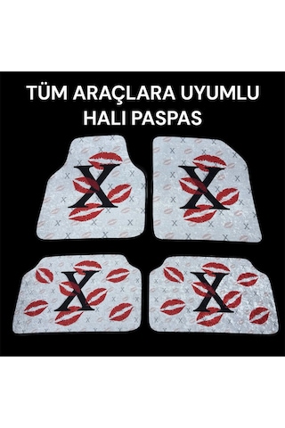 Tüm Araçlara Uyumlu X Dekorlu Oto Halı Paspas