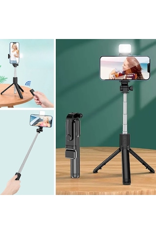 Buffer Kendiliğinden Işıklı Masaüstü Tripod Olabilen Telefon Tut