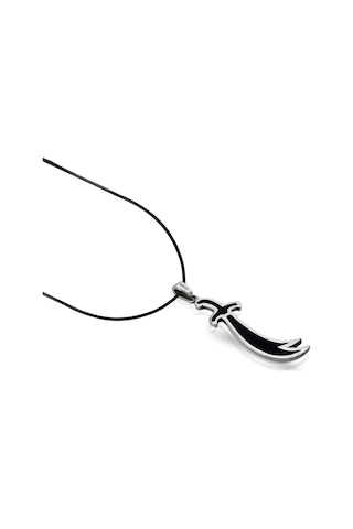 Oya Silver Siyah Mineli Hz. Ali Zülfikar Kılıcı Gümüş Kolye Ucu 5.2x1.2cm Oyot329