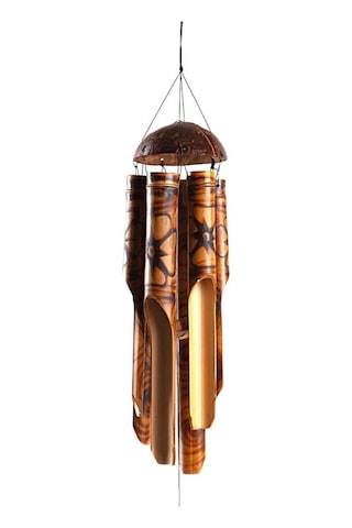 Feng Shui Coconat Bambu Rüzgar Çanı 45 Cm Orta Boy
