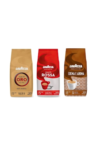 Qualita Oro 1kg + Qualita Rossa 1kg + Crema E Aroma 1kg 3'lü Çekirdek Kahve Seti 3kg 1 Lavazza Qualita Oro 1kg + Qualita Rossa 1kg + Crema E Aroma 1kg 3'lü Çekirdek Kahve Seti 3kg Çekirdek Kahve