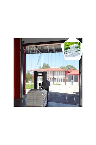 Pvc Şerit Perde, Soğuk Oda Kapıları, Endüstriyel Garajlar Ve Fabrikalar İçin Pvc Şeffaf Şerit Perde - 165 X 210
