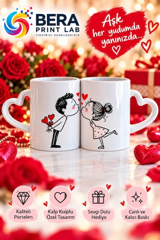 Bera Print Lab Sevgiliye Özel Kulplu Çift Kupa Seti Romantik Öpüşen Sevgililer Tasarımlı 2 Li Porselen Kupa Beyaz - 941007813 Beyaz Bera Print Lab Sevgiliye Özel Kulplu Çift Kupa Seti Romantik Öpüşen Sevgililer Tasarımlı 2 Li Porselen Kupa Beyaz - 941007813 Beyaz