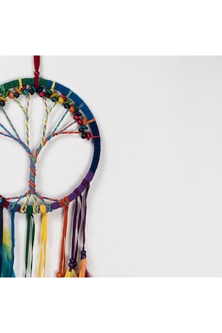İlhamın Ruhu Hayat Ağacı Temalı Renkli Düş Kapanı Dream Catcher